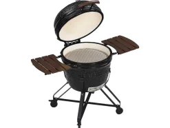Vente-unique Buitenkeuken-Kamado-Houtskoolbarbecue Van Keramiek En Bamboe 67 X 85 X 120 Cm - Ayumi
