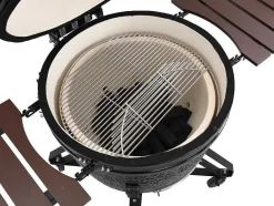 Vente-unique Buitenkeuken-Kamado-Houtskoolbarbecue Van Keramiek En Bamboe 67 X 85 X 120 Cm - Ayumi