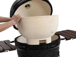 Vente-unique Buitenkeuken-Kamado-Houtskoolbarbecue Van Keramiek En Bamboe 67 X 85 X 120 Cm - Ayumi