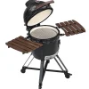 Vente-unique Buitenkeuken-Kamado-Houtskoolbarbecue Van Keramiek En Bamboe 45 X 63 X 105 Cm - Izaki