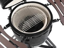 Vente-unique Buitenkeuken-Kamado-Houtskoolbarbecue Van Keramiek En Bamboe 45 X 63 X 105 Cm - Izaki