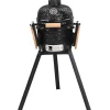 Vente-unique Buitenkeuken-Kamado-Houtskoolbarbecue Van Keramiek En Bamboe 32 X 52 X 94 Cm - Eriko