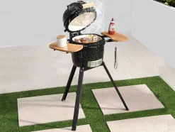 Vente-unique Buitenkeuken-Kamado-Houtskoolbarbecue Van Keramiek En Bamboe 32 X 52 X 94 Cm - Eriko