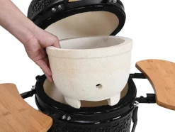 Vente-unique Buitenkeuken-Kamado-Houtskoolbarbecue Van Keramiek En Bamboe 32 X 52 X 94 Cm - Eriko