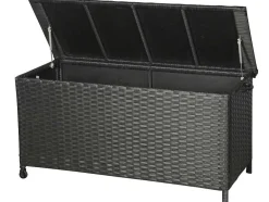Vente-unique Tuinopslag-Kaplo Tuintoebehoor Kussen Opbergbox Met Wielen Zwart.