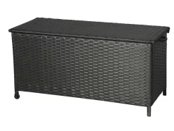 Vente-unique Tuinopslag-Kaplo Tuintoebehoor Kussen Opbergbox Met Wielen Zwart.