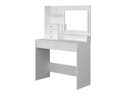 Vente-unique Kaptafels-Kaptafel Giuliana - Spiegel + Ledverlichting En Opbergruimte - Wit