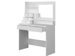 Vente-unique Kaptafels-Kaptafel Giuliana - Spiegel + Ledverlichting En Opbergruimte - Wit