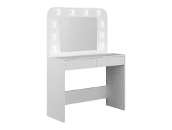Vente-unique Kaptafels-Kaptafel Jospehine - Led-Spiegel En Opbergruimte - Wit