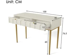 ModernLuxe Kaptafels-Kaptafel Met 2 Laden - In Spaanplaat - Wit