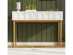 ModernLuxe Kaptafels-Kaptafel Met 2 Laden - In Spaanplaat - Wit