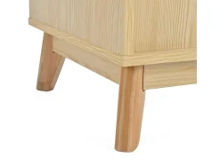 ModernLuxe Kaptafels-Kaptafel Met Spiegel - 4 Open Vakken En 4 Grote Lades - Naturel (Kruk Niet Inbegrepen)