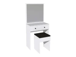 Vente-unique Kaptafels-Kaptafel Met Spiegel En Kruk - 1 Lade - Wit - Abonia