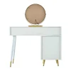 ModernLuxe Kaptafels-Kaptafel Met Spiegel En Led-Verlichting - 2 Lades En Een Uitneembare Kast - Wit (Kruk Niet Inbegrepen)