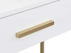 PASCAL MORABITO Kaptafels-Kaptafel Met Spiegel En Lade - Mdf En Metaal - Wit Gelakt En Goudkleurig - Vonali Van