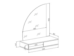 Vente-unique Kaptafels-Kaptafel Met Spiegel En Ledverlichting - 2 Lades - Glanzend Wit - Jineza