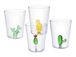 OZAIA Tafelservies-Karaf + Set Van 4 Glazen Met Cactus - Puntia