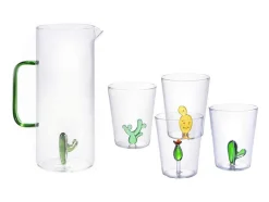 OZAIA Tafelservies-Karaf + Set Van 4 Glazen Met Cactus - Puntia