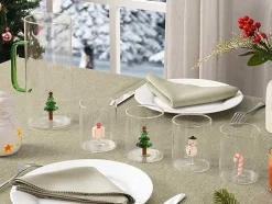 OZAIA Tafelservies-Karaf Met Kerstboom In Glas - Transparant En Groen - O14,5 X H24 - Mannie