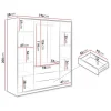 Vente-unique Kledingkast-Kast Met 4 Deuren En 3 Lades - L196 Cm - Zwart - Lizandro