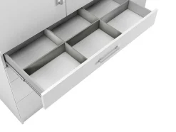 Vente-unique Kledingkast-Kast Met 4 Deuren En 4 Lades - Met Spiegel - L200 Cm - Wit - Nidawo