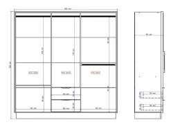 Vente-unique Kledingkast-Kast Met 6 Deuren En 2 Lades - L162 Cm - Wit - Feova