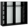 Vente-unique Kledingkast-Kast Met 2 Schuifdeuren - Met Spiegel - L244 Cm - Zwart - Nimela