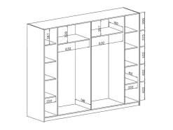 Vente-unique Kledingkast-Kast Met 2 Schuifdeuren - Met Spiegel - L244 Cm - Zwart - Nimela