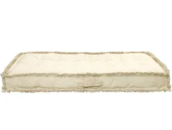 OZAIA Tuindecoratie-Katoenen Paletkussen Met Franjes - L. 120 X B. 60 Cm - Beige - Honduras