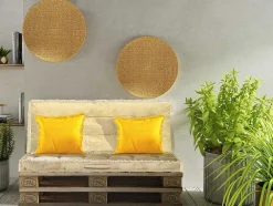 OZAIA Tuindecoratie-Katoenen Paletkussen Met Franjes - L. 120 X B. 60 Cm - Beige - Honduras