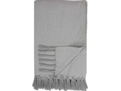 OZAIA Beddengoed-Katoenen Sprei Met Franjes - 230 X 250 Cm - Grijs - Segna