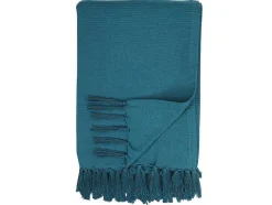 OZAIA Beddengoed-Katoenen Sprei Met Franjes - 230 X 250 Cm - Blauw - Segna