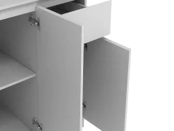 Vente-unique Keukenmeubel-Keukenbuffet Met 6 Deuren, 1 Lade En 5 Nissen - Wit - Nizali