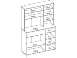 Vente-unique Keukenmeubel-Keukenbuffet Wajdi - 4 Deuren, 1 Lade En 3 Nissen - Wit En Eiken