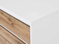 Vente-unique Keukenmeubel-Keukeneiland Met 3 Lades En 8 Nissen Van Mdf - Licht Naturel En Wit - Palestrina