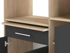 Vente-unique Keukenmeubel-Keukenmeubel Mady - 5 Kasten En 1 Lade - Zwart & Eiken