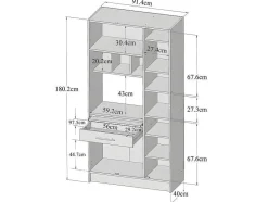 Vente-unique Keukenmeubel-Keukenmeubel Mady - 5 Kasten & 1 Lade - Wit En Eiken