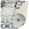 OZAIA Keukenaccessoire En -Opbergruimte-Keukentapijt Van Vinyl Met Vloertegelmotief Mosai - 49,5 X 83 Cm - Zwart En Wit