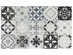 OZAIA Keukenaccessoire En -Opbergruimte-Keukentapijt Van Vinyl Met Vloertegelmotief Mosai - 49,5 X 83 Cm - Zwart En Wit