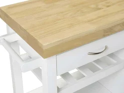 Vente-unique Keukenmeubel-Keukentrolley Skyler Op Wieltjes - 1 Deur & 1 Lade - Hevea