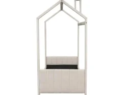 ModernLuxe Fluwelen Bed-Kinderhutbed 90X200Cm In Fluweel - Lattenbodem - Beige