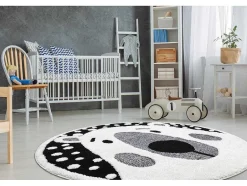 RugsX Tapijt Rond-Kindertapijt Joy Rond , Teddy Beertje, Voor Kinderen - Structureel, Cercle 160 Cm
