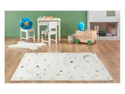 OZAIA Kindervloerkleed-Kindertapijt Moony - Polypropyleen - 100 X 150 Cm - Beige, Roze En Geel