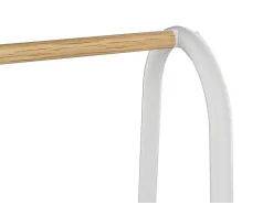 Vente-unique Kleine Opberger En Slaapkameraccessoire-Kledingrek - L100 Cm - Wit Metaal En Beukenhout - Dogu