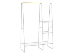 Vente-unique Kleine Opberger En Slaapkameraccessoire-Kledingrek - L100 Cm - Wit Metaal En Beukenhout - Dogu