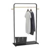 Vente-unique Kleine Opberger En Slaapkameraccessoire-Kledingrek Selin - L90 Cm - Zwart Metaal En Beukenhout