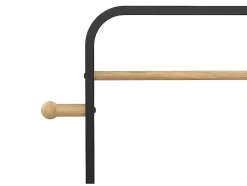 Vente-unique Kleine Opberger En Slaapkameraccessoire-Kledingrek Selin - L90 Cm - Zwart Metaal En Beukenhout