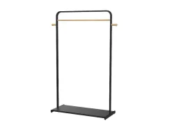 Vente-unique Kleine Opberger En Slaapkameraccessoire-Kledingrek Selin - L90 Cm - Zwart Metaal En Beukenhout