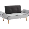 Vente-unique Klik-Klak En Bz Slaapbank-Klik-Klak Bedbank Van Stof Ebaty Ii - Lichtgrijs En Antraciet