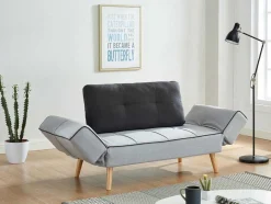 Vente-unique Klik-Klak En Bz Slaapbank-Klik-Klak Bedbank Van Stof Ebaty Ii - Lichtgrijs En Antraciet